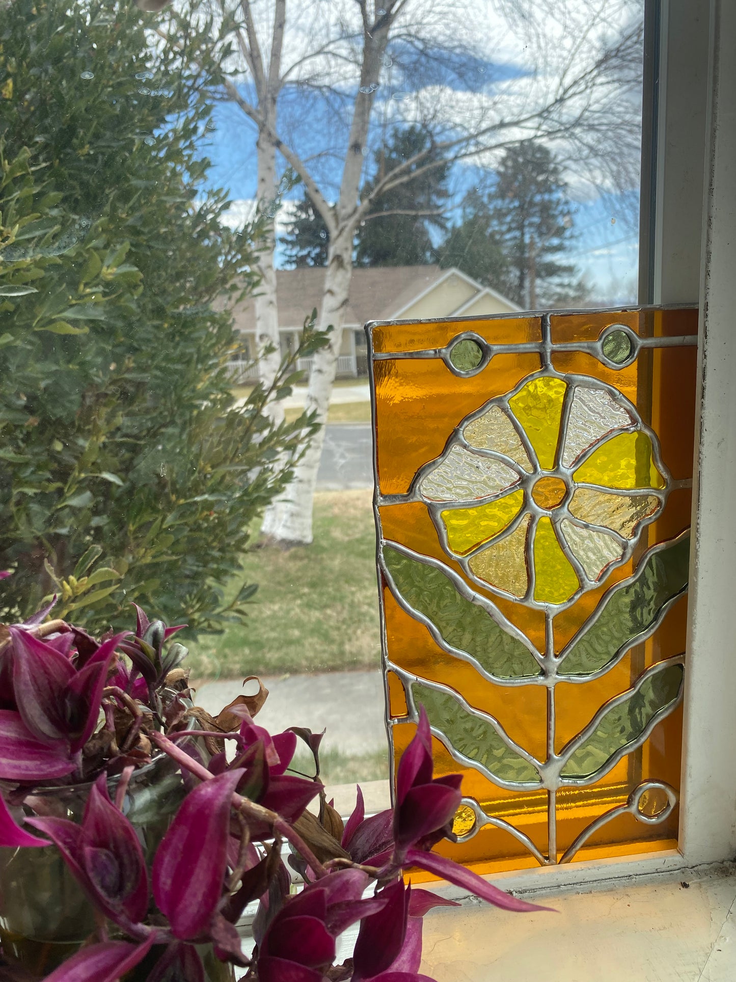 Orange flower panel
